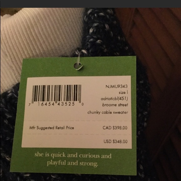 KATE SPADE BROOME STREET CHUNKY CABLE SWEATER - Picture 8 of 13